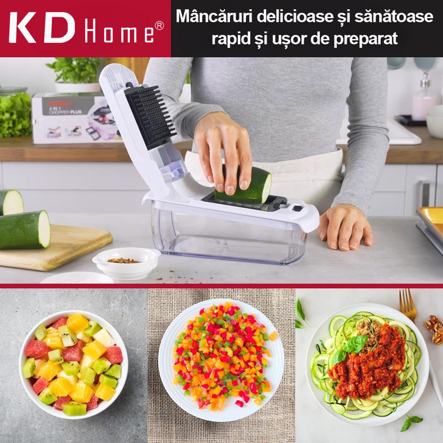 Tocator de Legume 4 in 1 Profesional KD Home ChopMaster Tocator de Legume 4 in 1 Profesional KD Home ChopMaster
